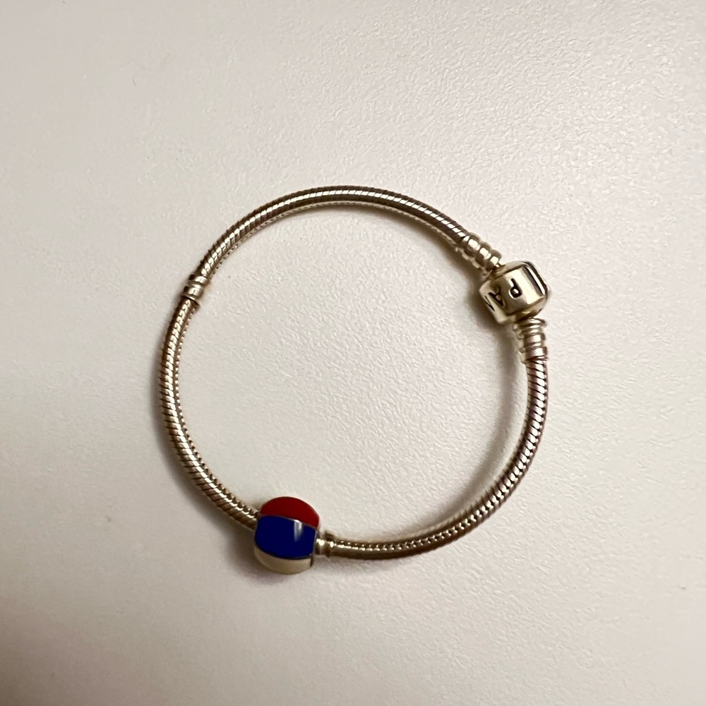 Pandora Moments Snake Chain Bracelet + French Ballon Spacer Cham